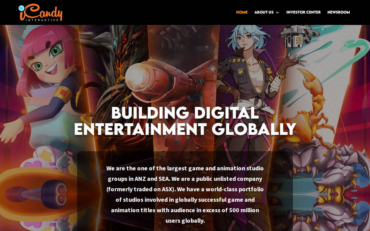 iCandy Interactive website preview