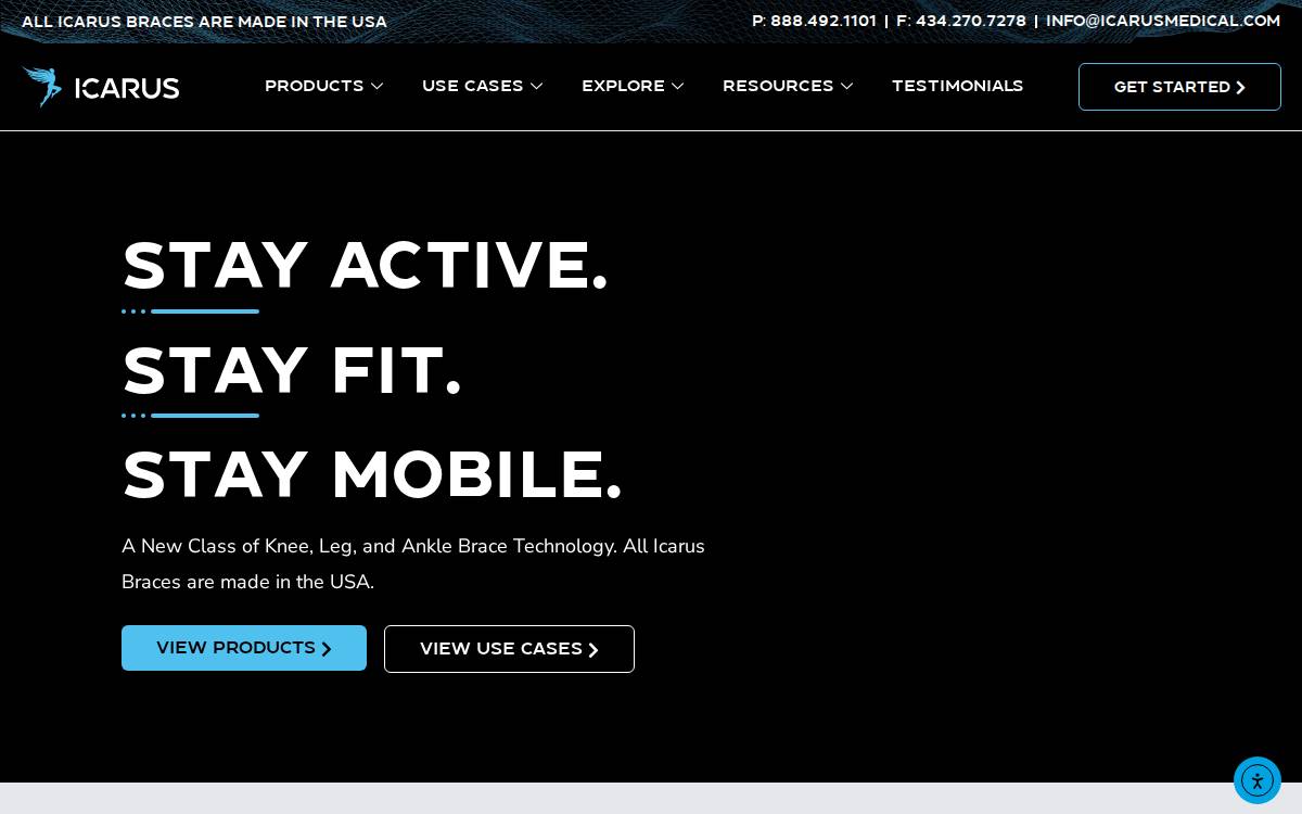 Icarus Medical website preview