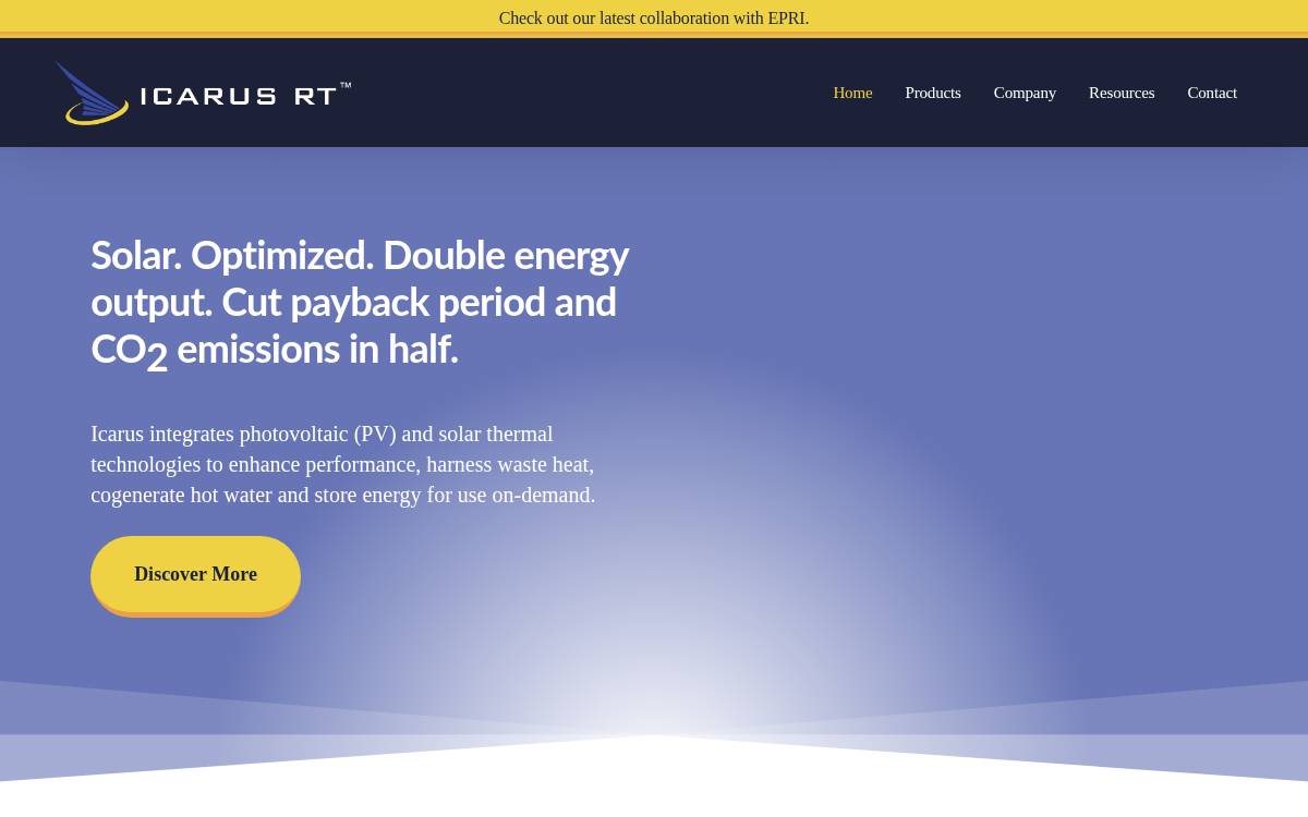Icarus RT website preview