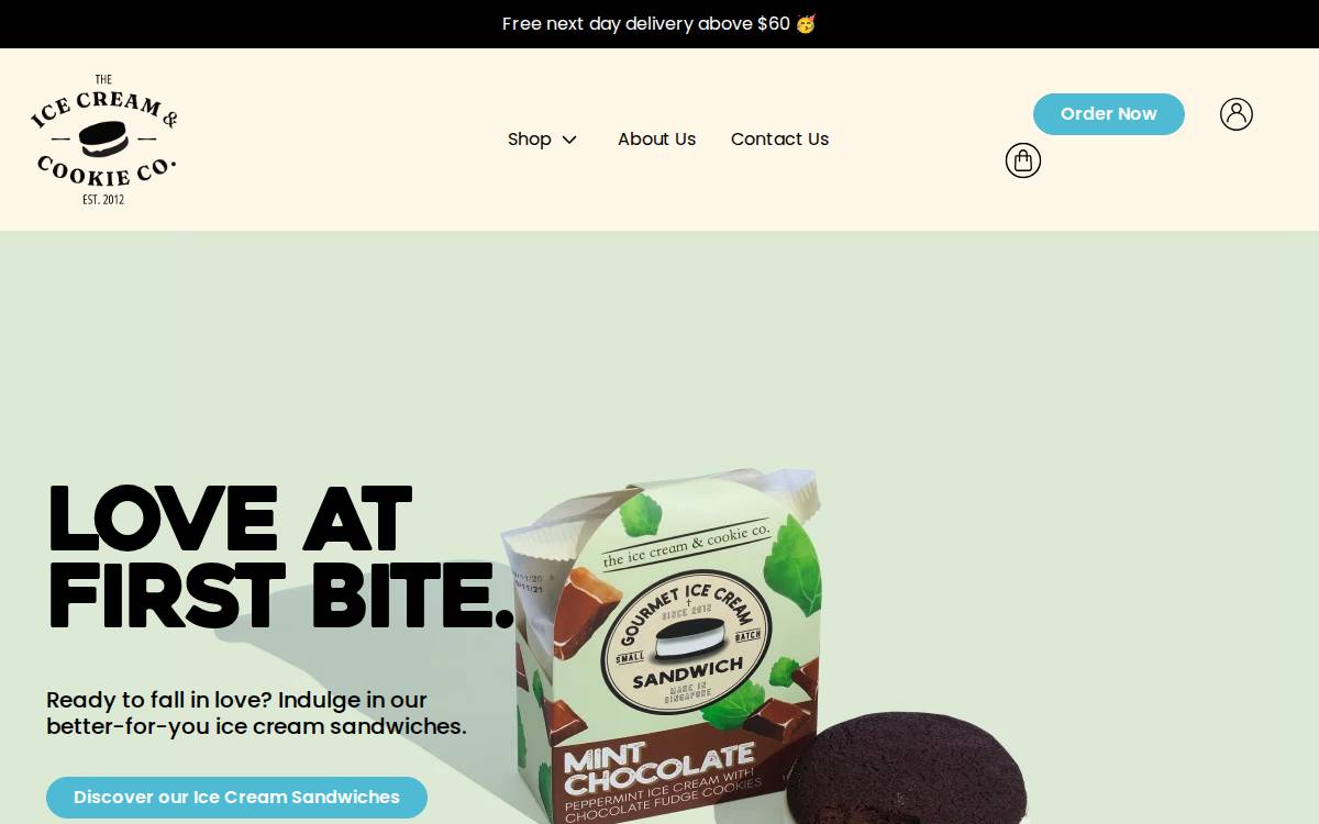 Icecreamcookieco website preview