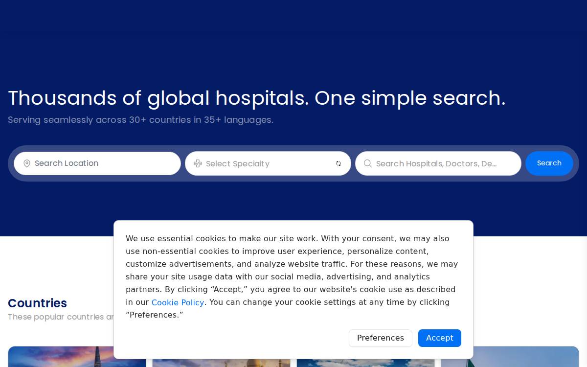 Icloudhospital website preview