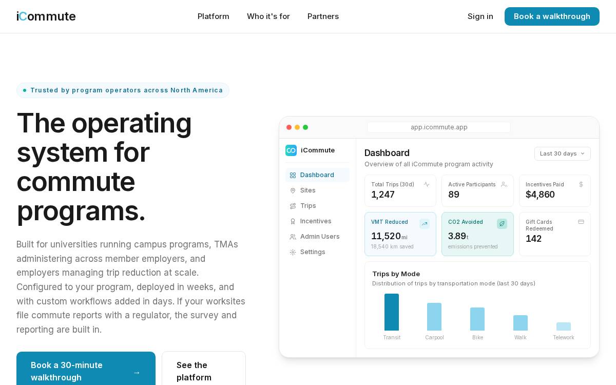 Icommute website preview