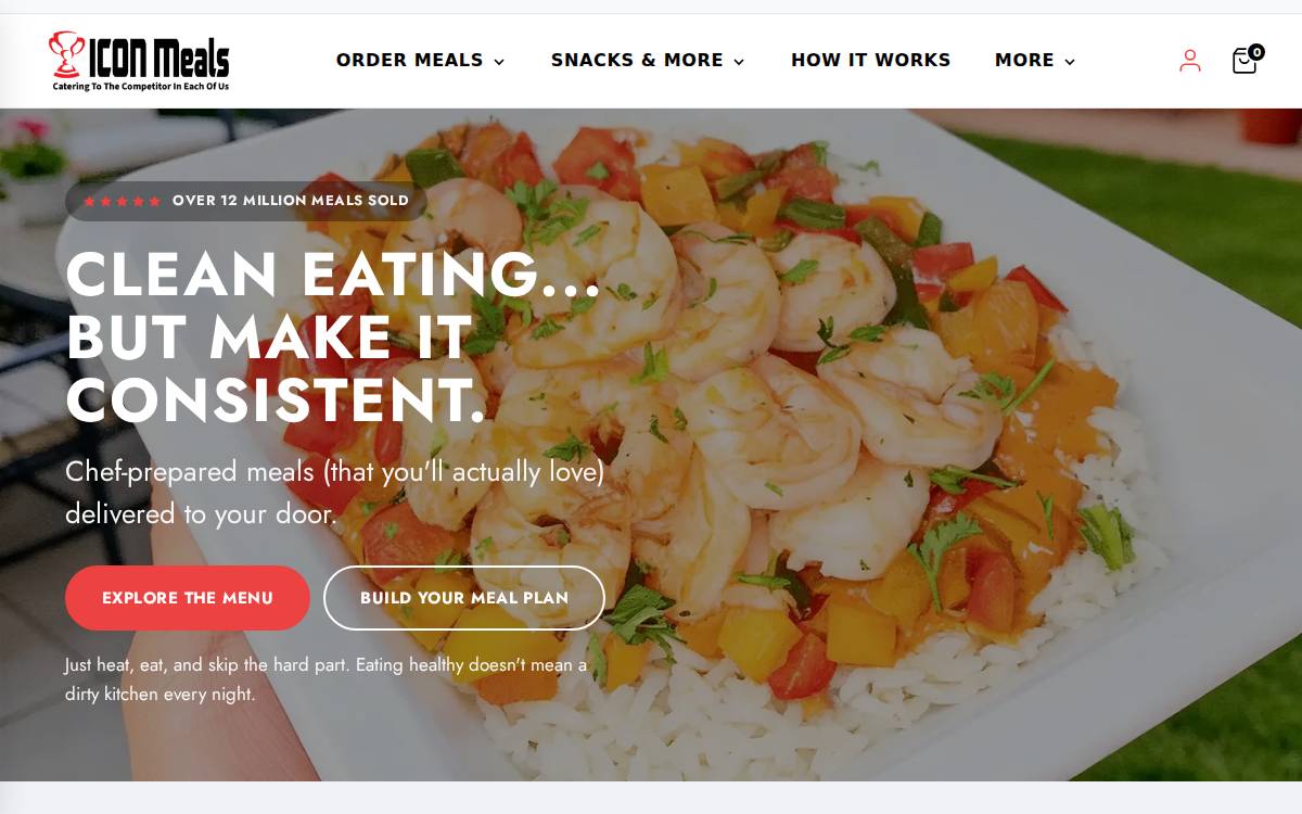 Icon Meals website preview