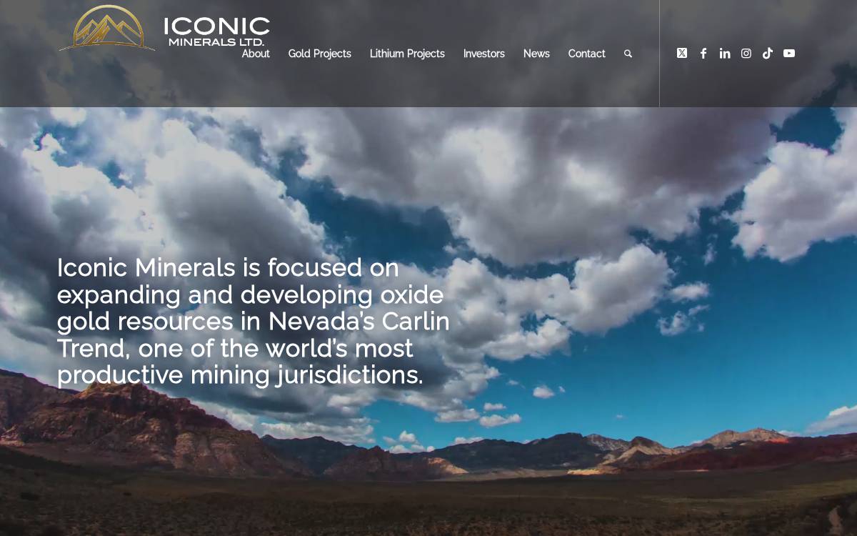Iconic Minerals website preview
