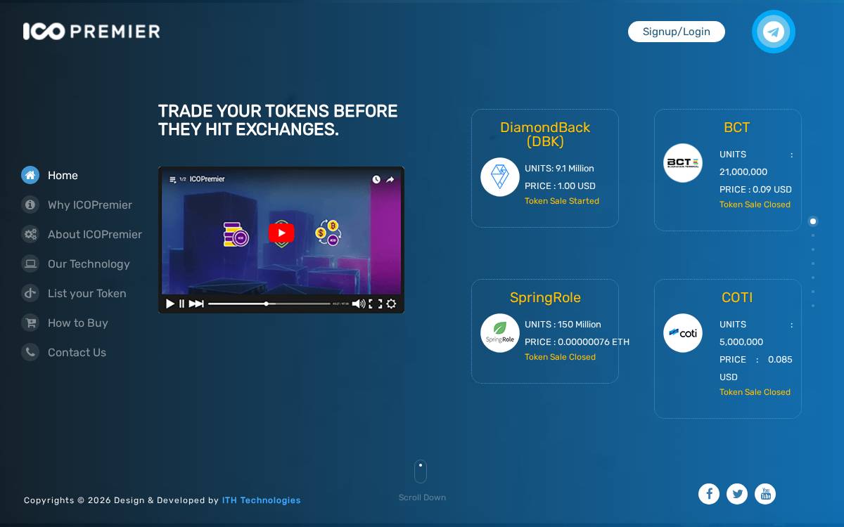 Icopremier website preview
