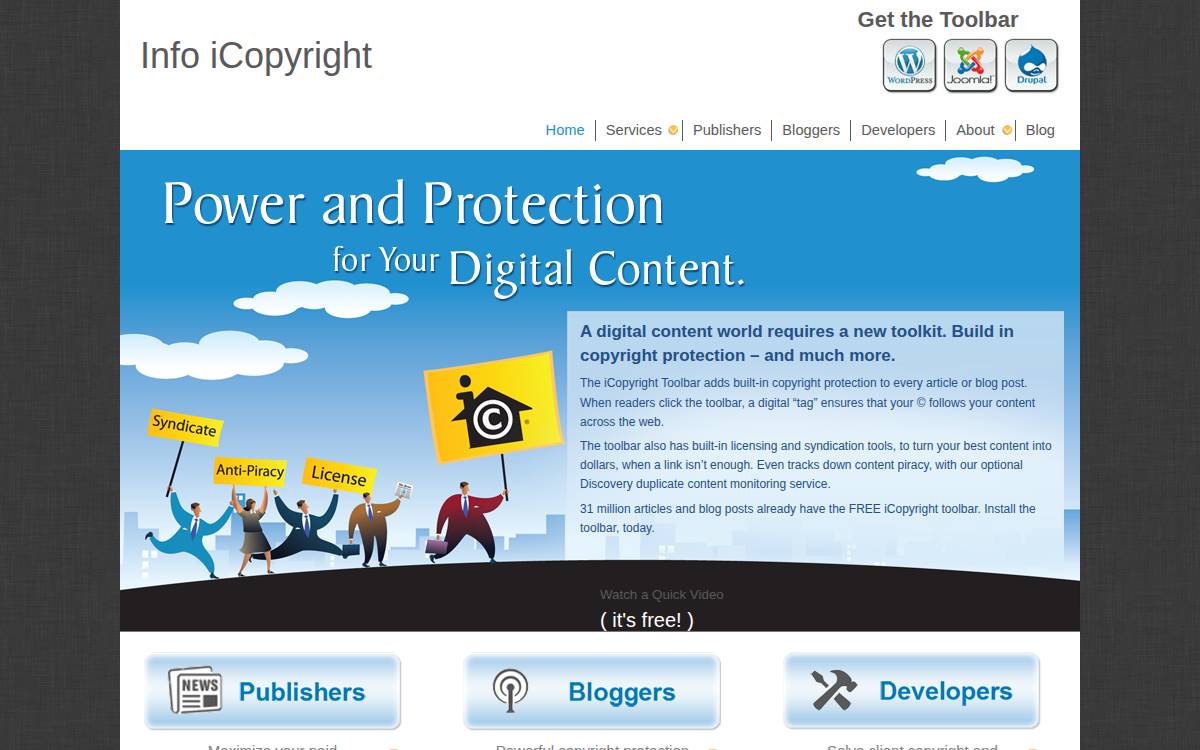 Icopyright website preview