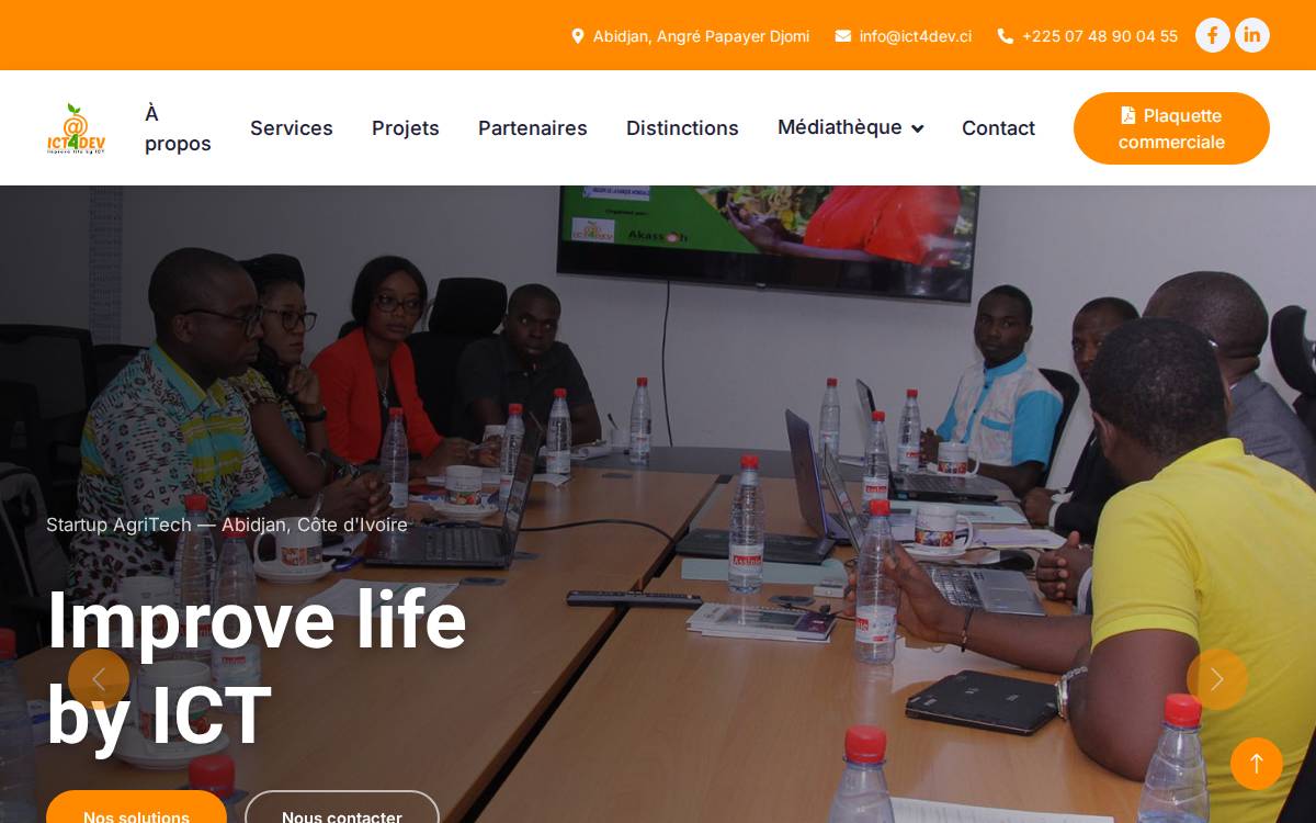 ICT4Dev website preview