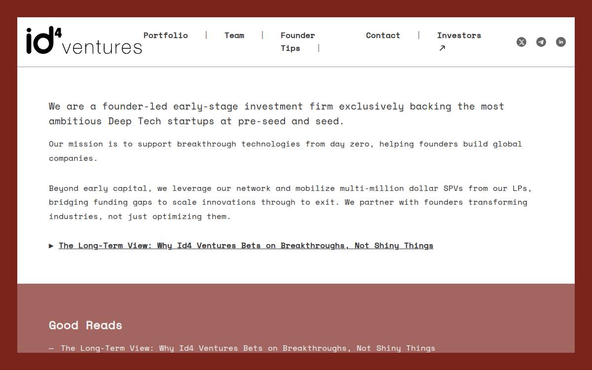 Id4 Ventures website preview