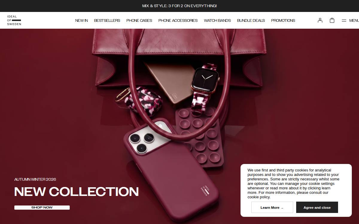 IDEAL OF SWEDEN website preview