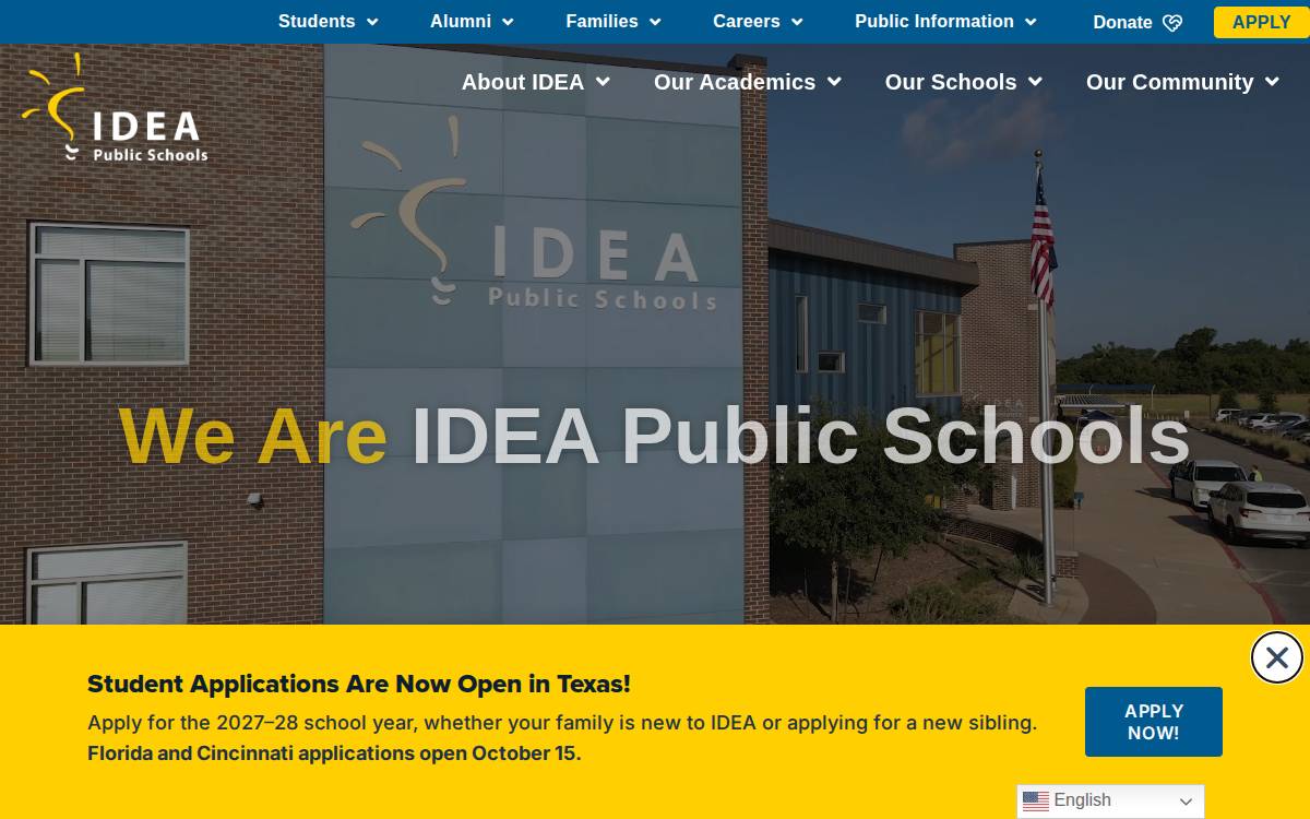 Ideapublicschools website preview