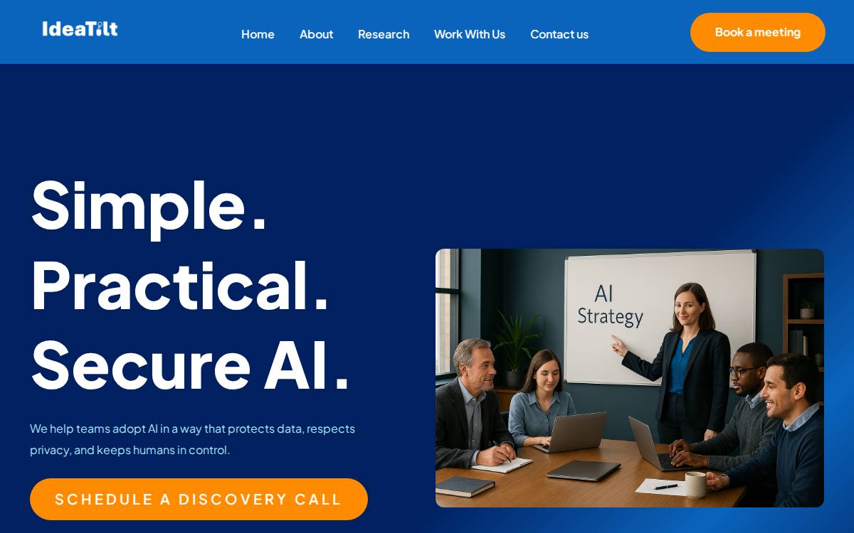 IdeaTilt Inc. Website website preview
