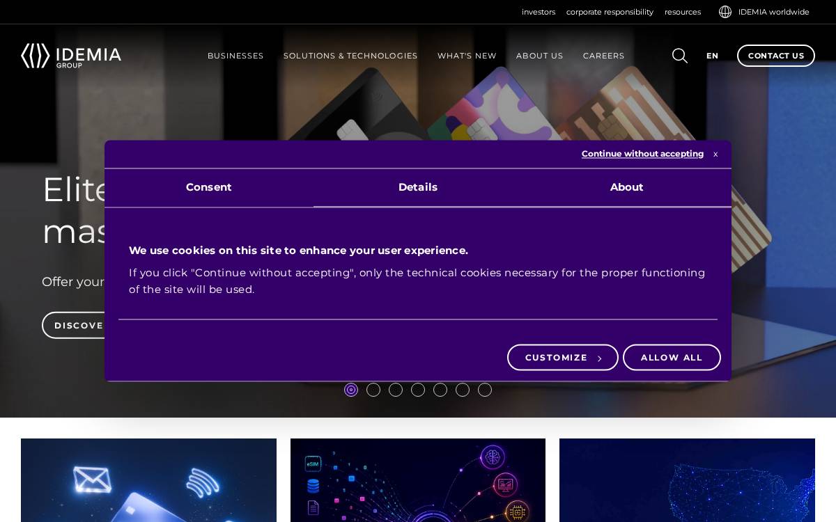IDEMIA website preview