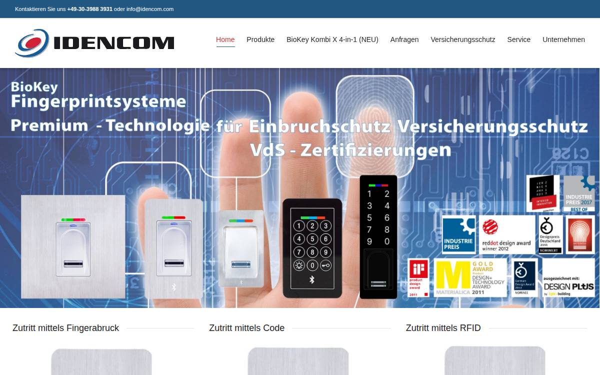 IDENCOM website preview