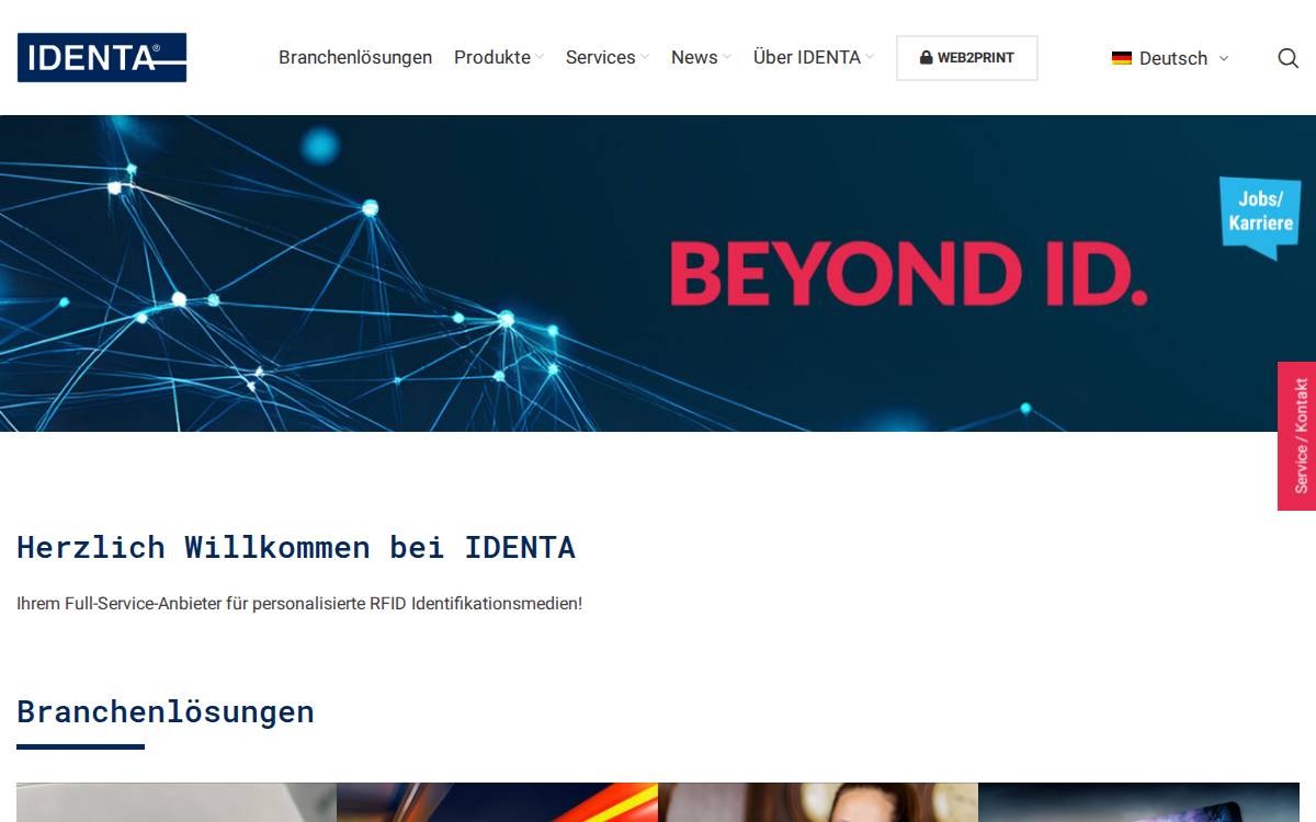 IDENTA Ausweissysteme website preview