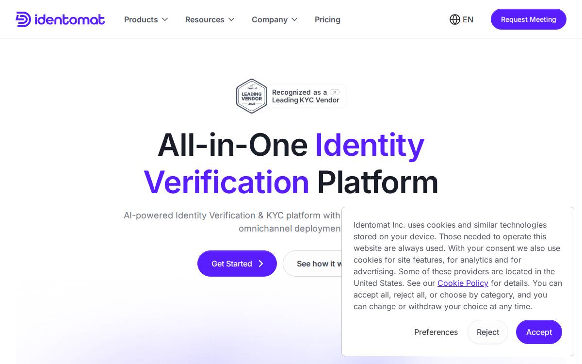 Identomat website preview