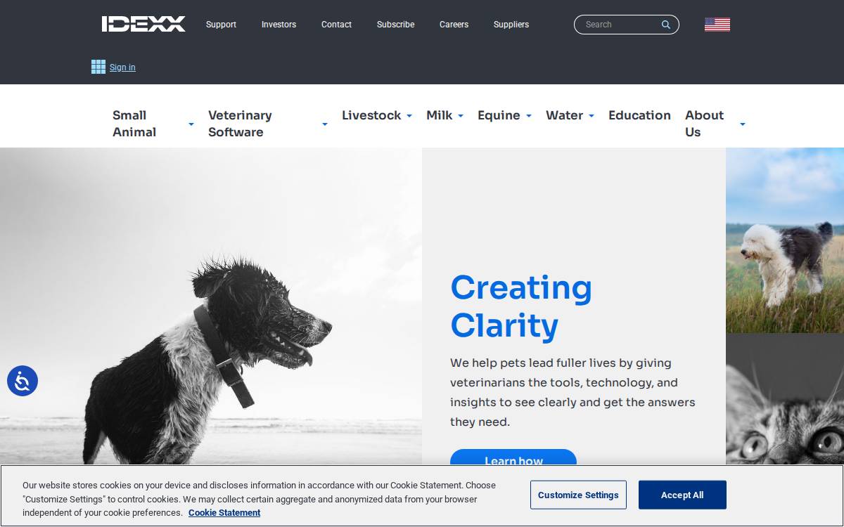 IDEXX Laboratories, Inc. website preview