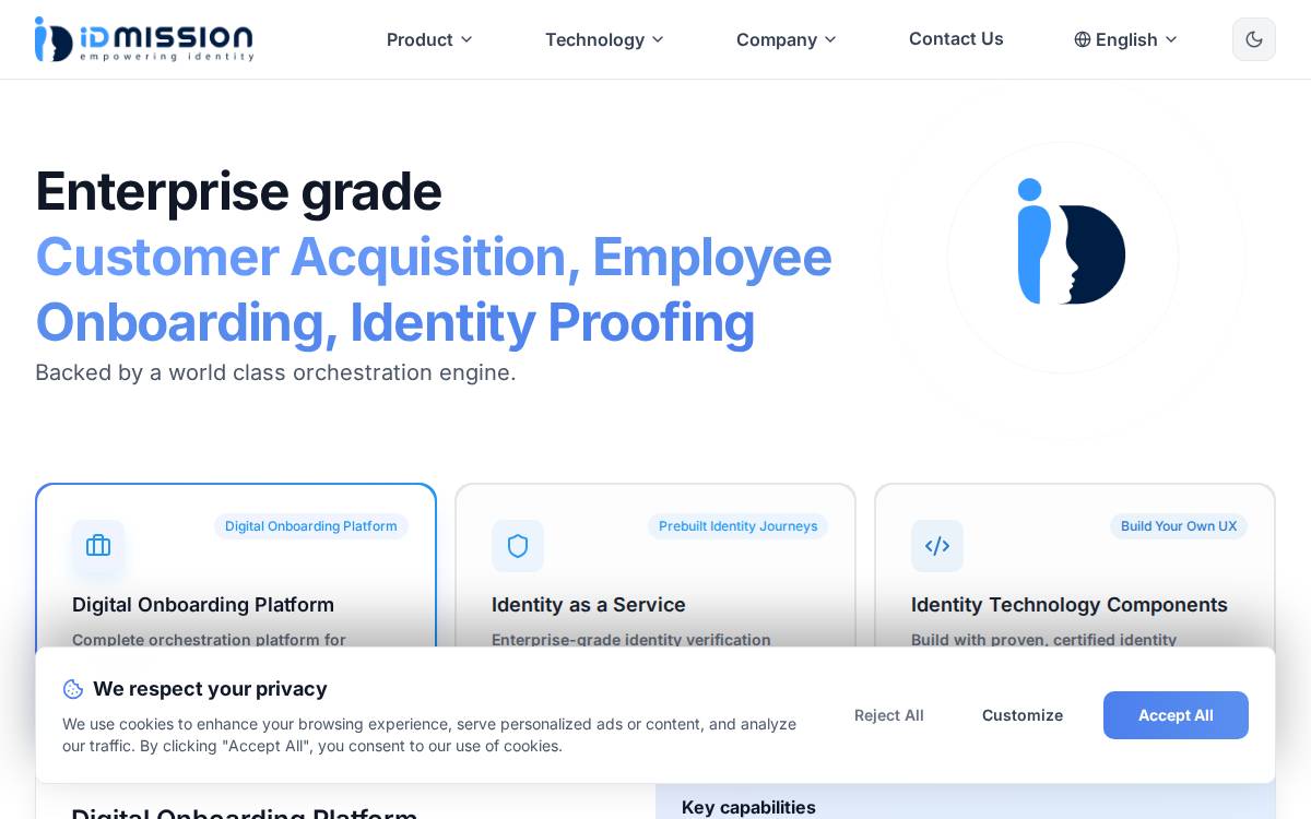 IDmission website preview