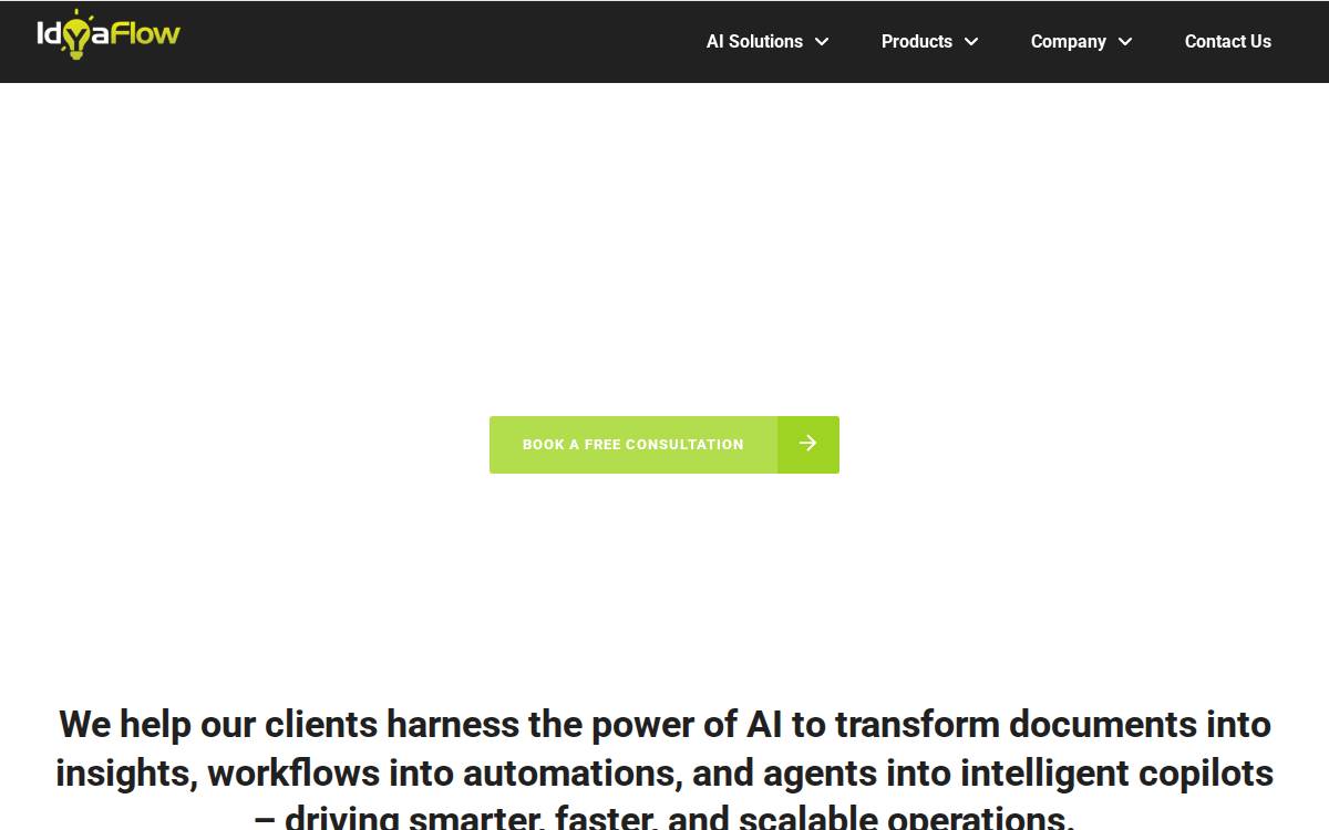 IdyaFlow website preview