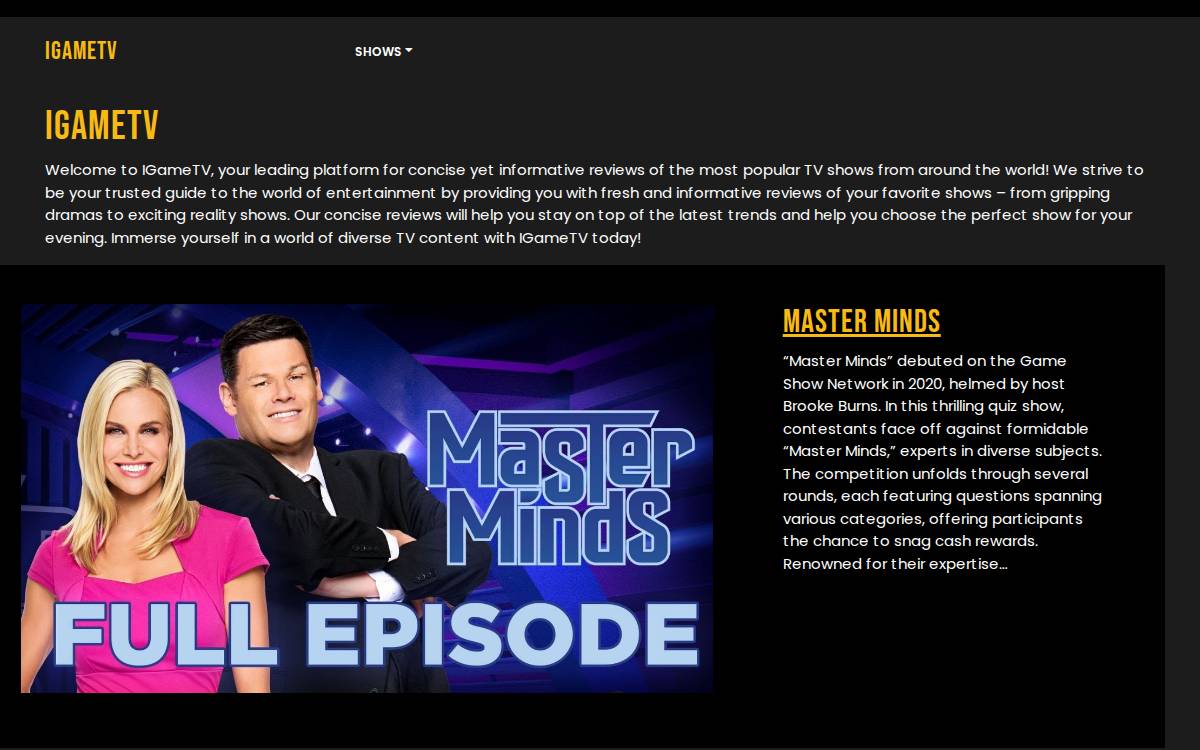 Igametv website preview