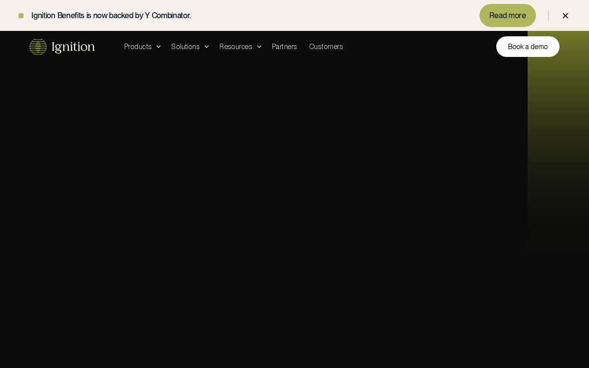 Ignition Benefits website preview