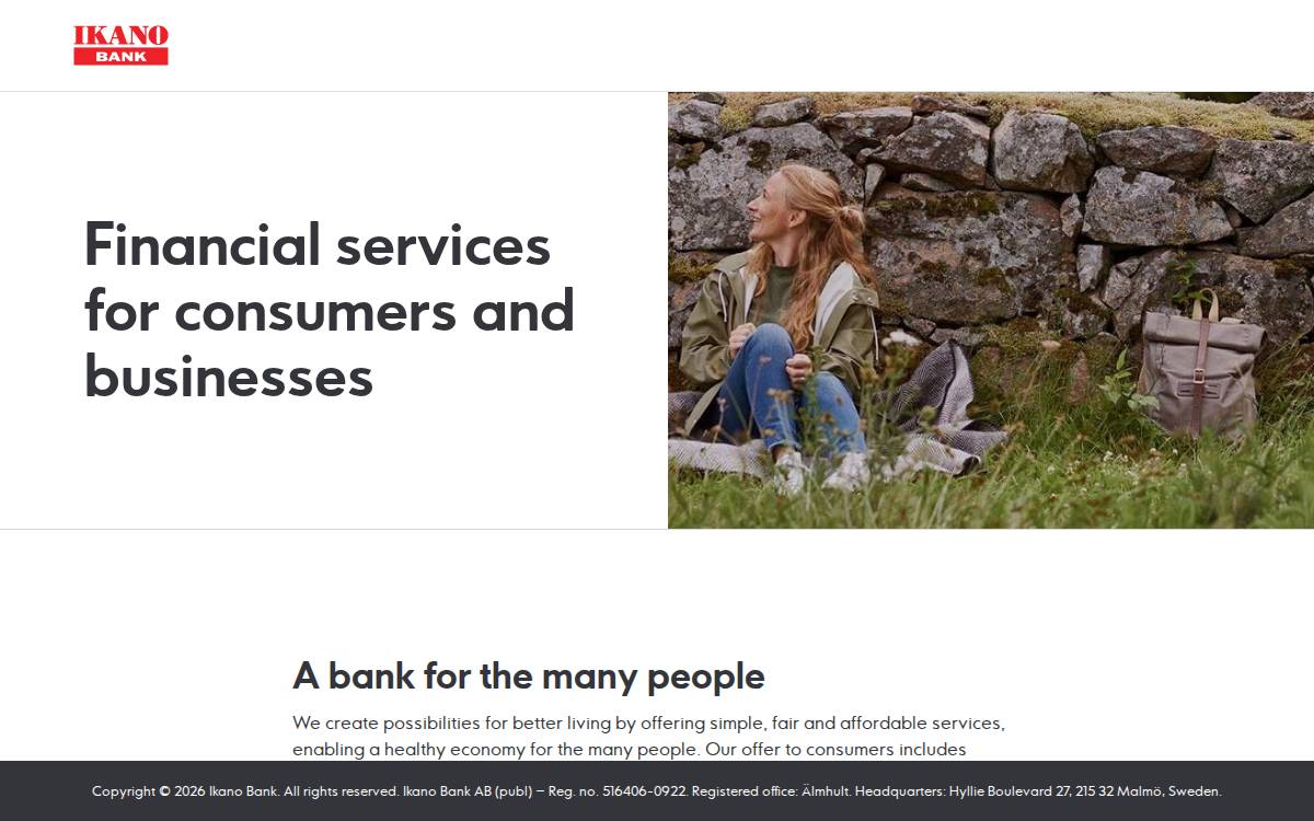 ikano bank website preview