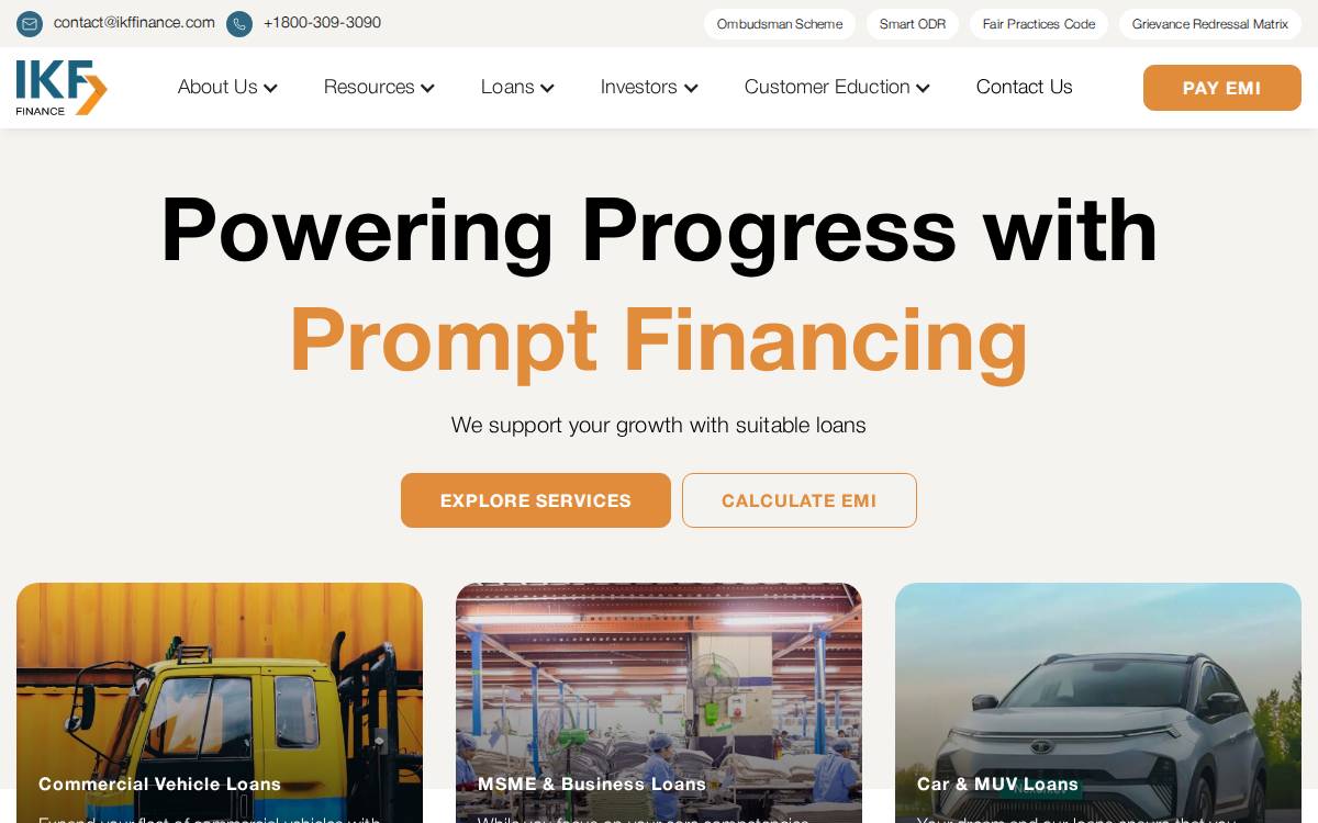 Ikffinance website preview