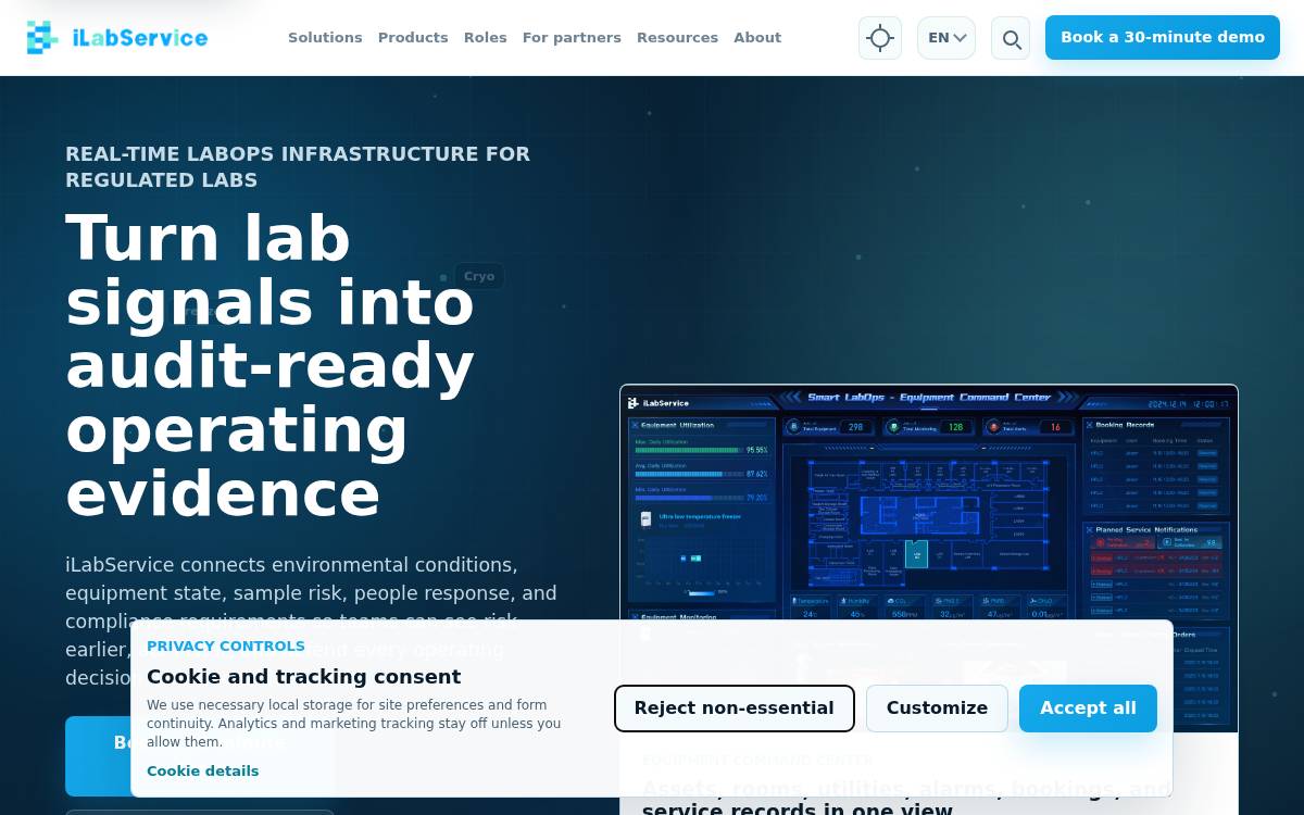 iLabService website preview