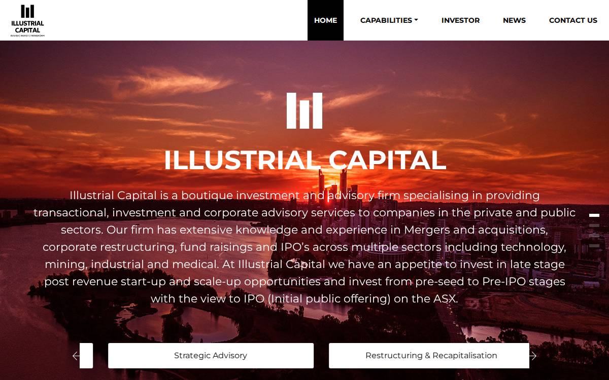 Illustrial Capital website preview