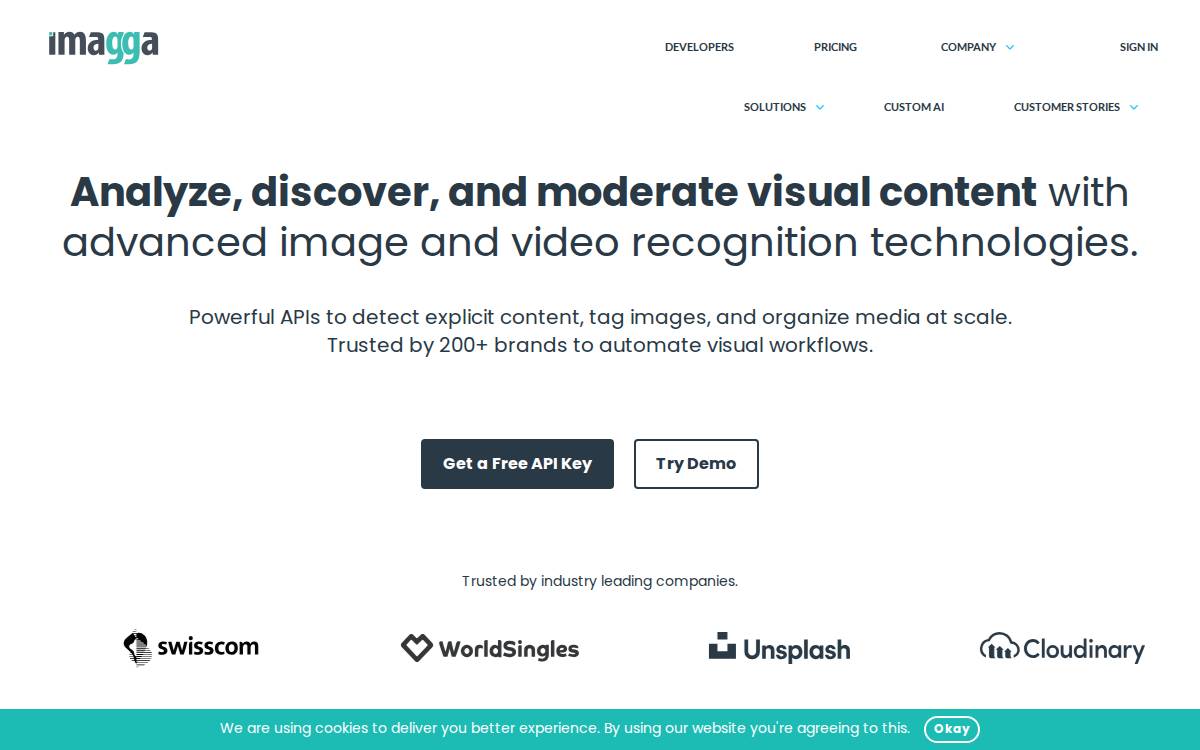Imagga website preview