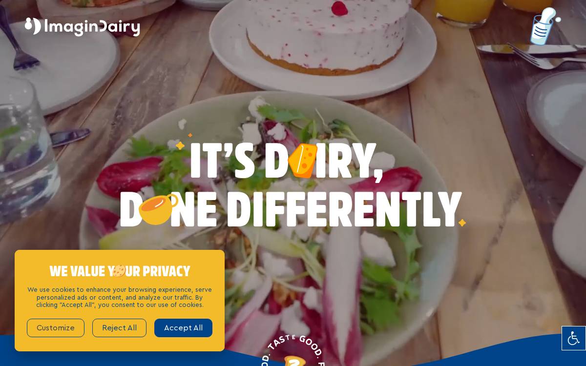 Imagindairy website preview