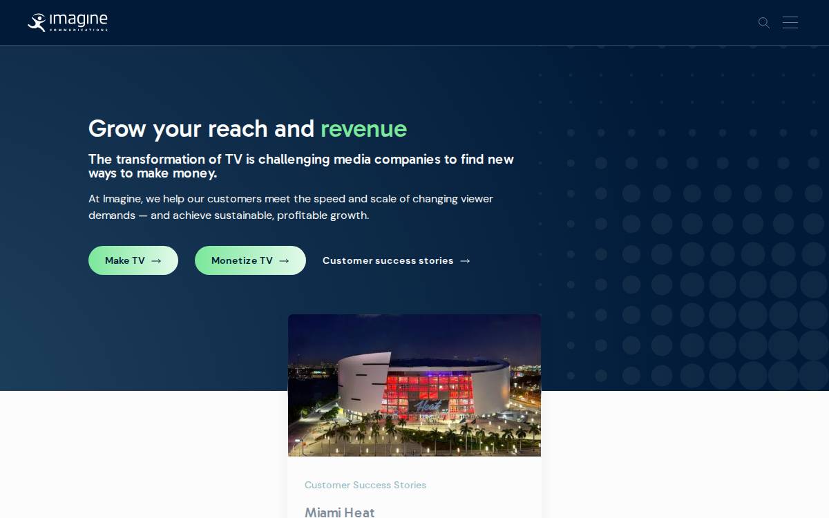 Imagine Communications website preview