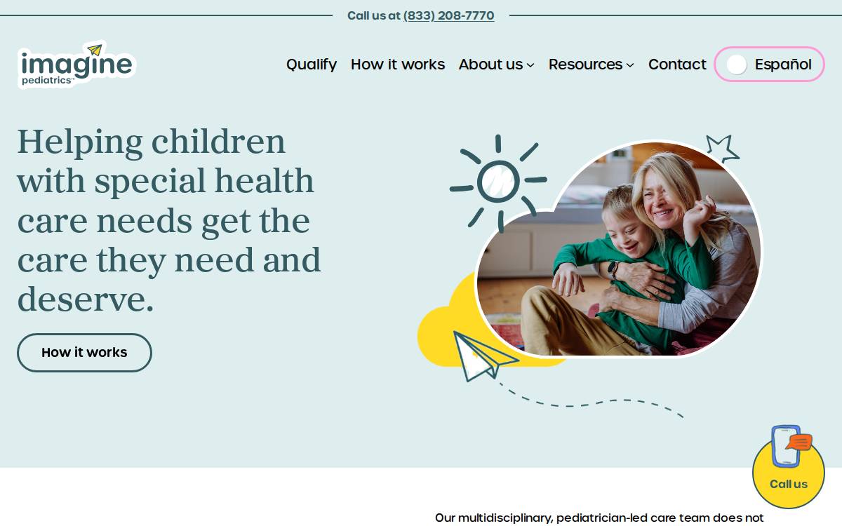 Imagine Pediatrics website preview