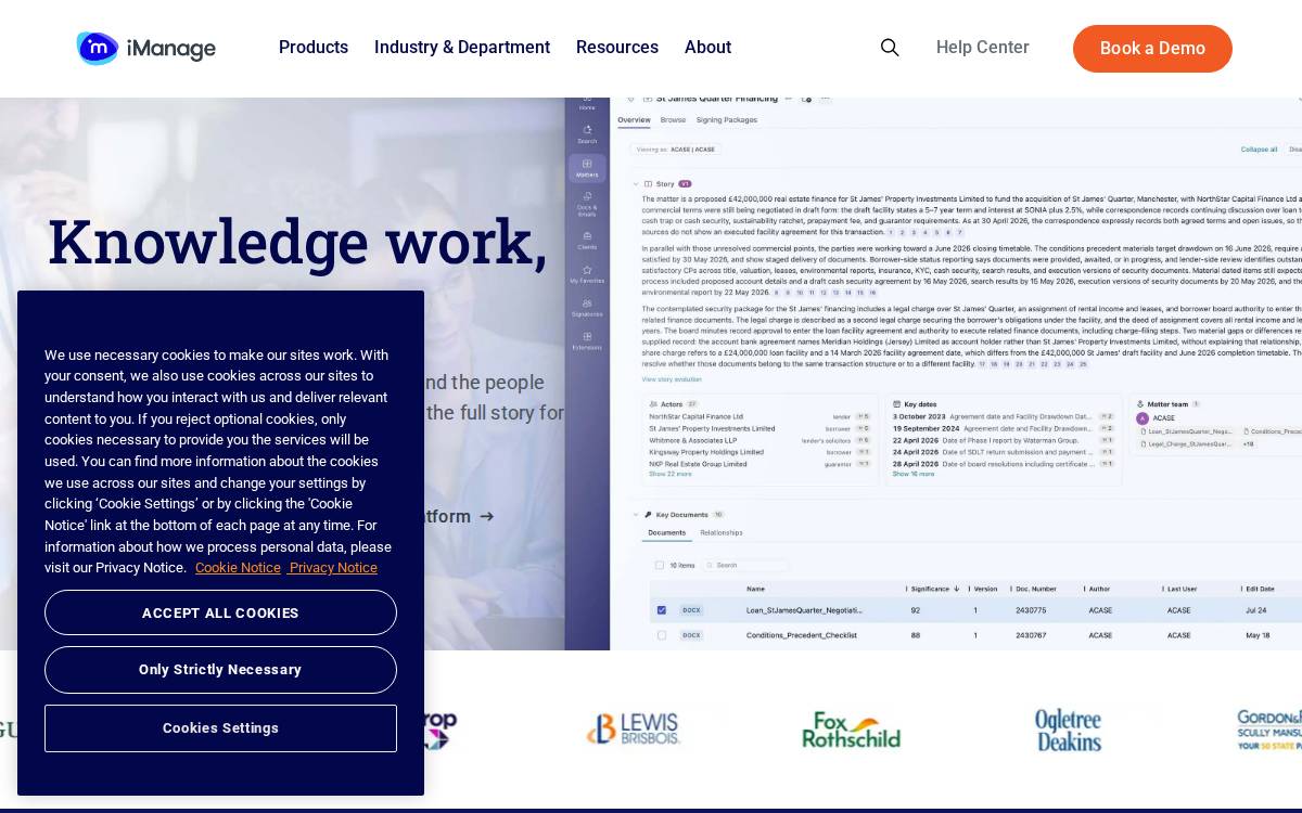 iManage website preview