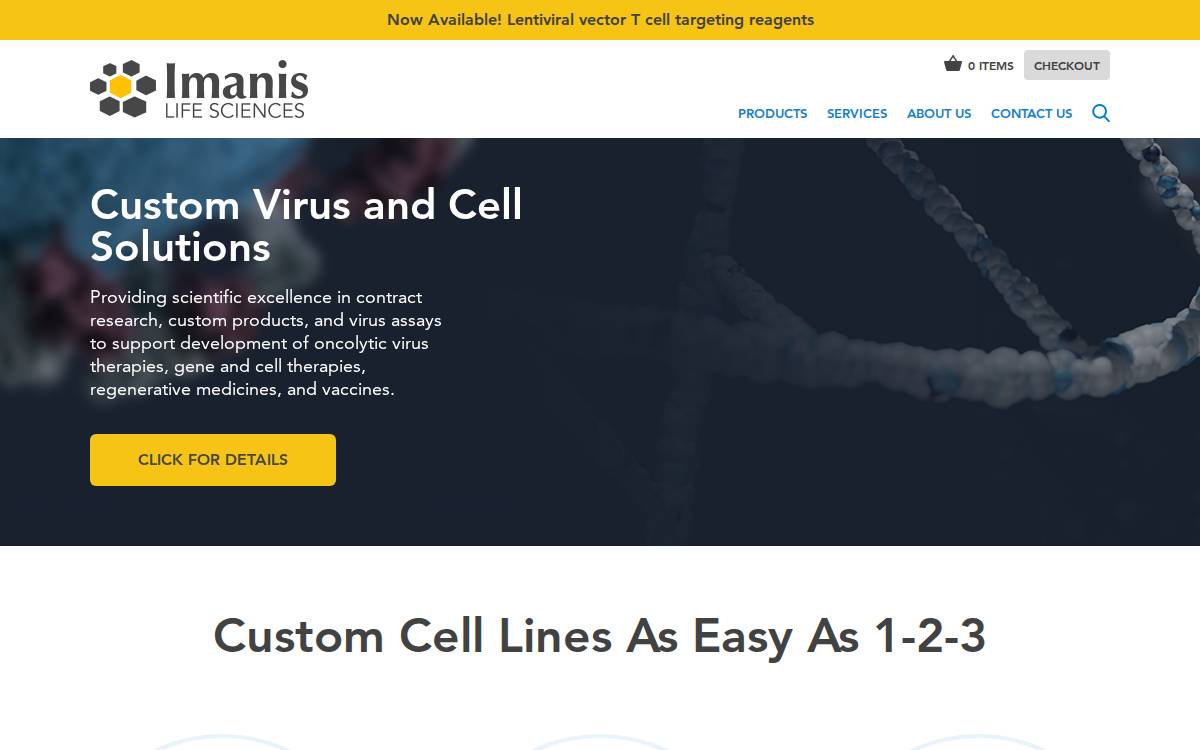 Imanis Life Sciences, LLC website preview