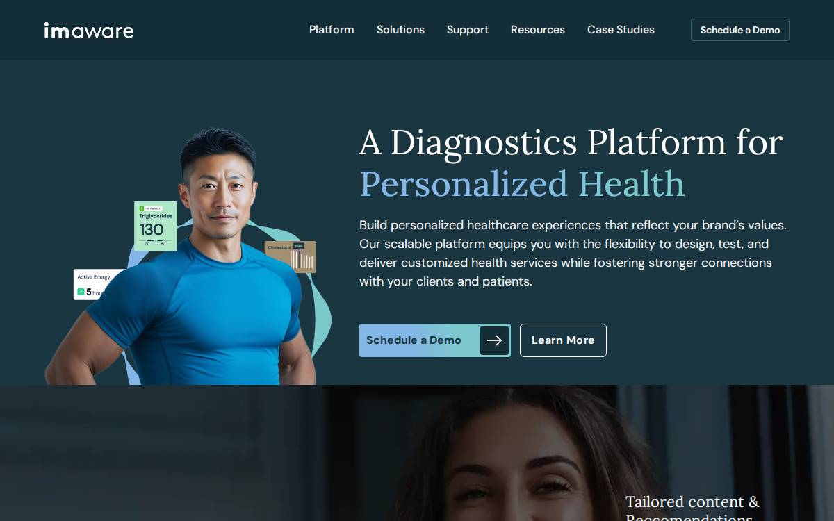 Imaware website preview