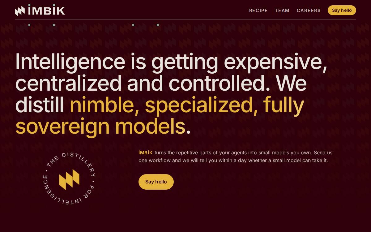 Imbik AI website preview