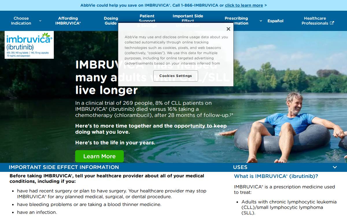 Imbruvica website preview