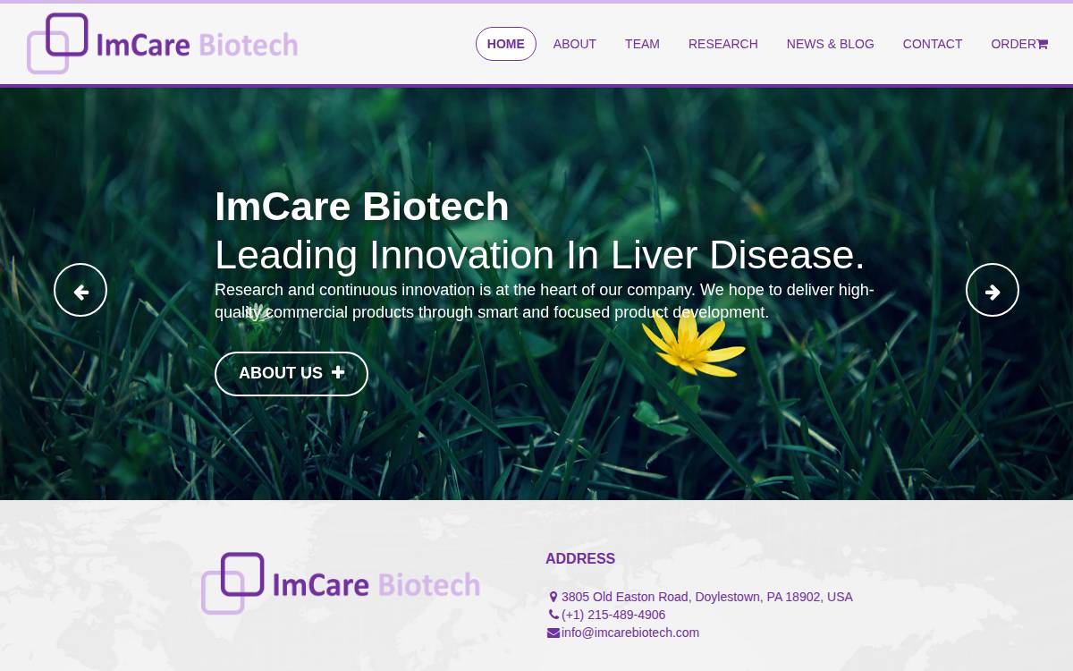 imCare Biotech website preview