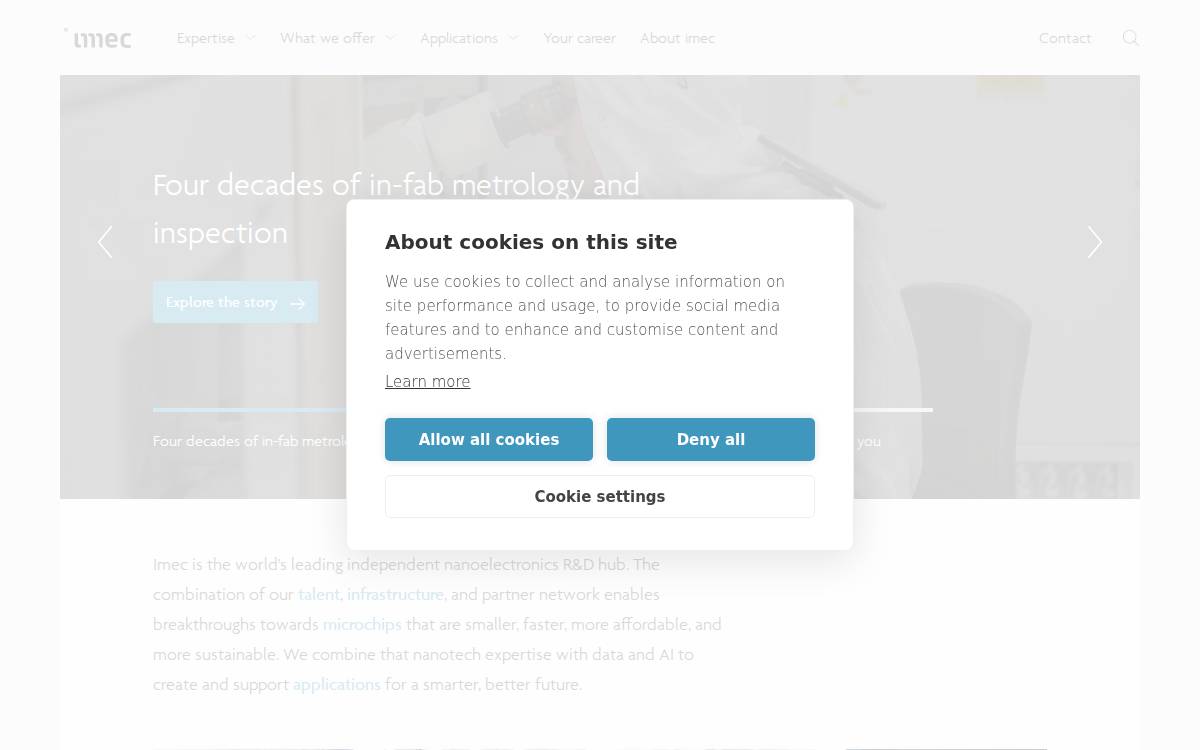 Imec Int website preview