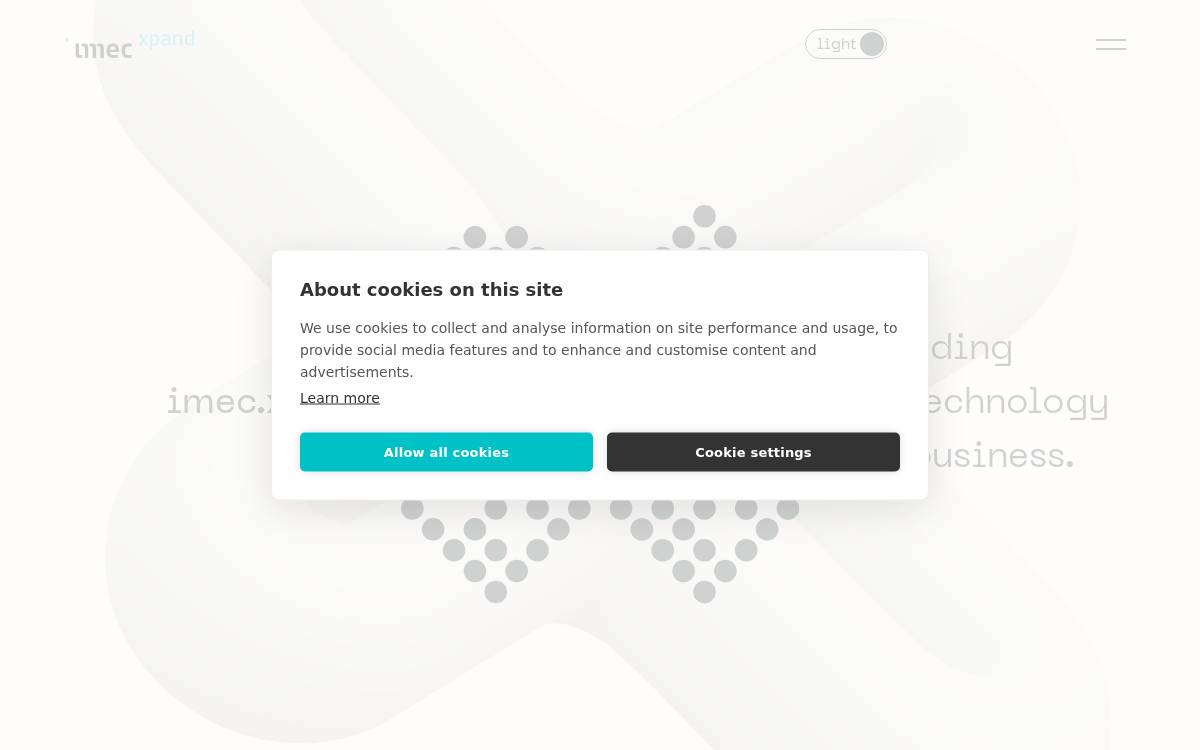 Imec Xpand II website preview