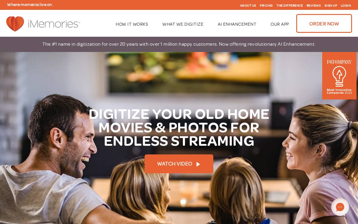 iMemories website preview