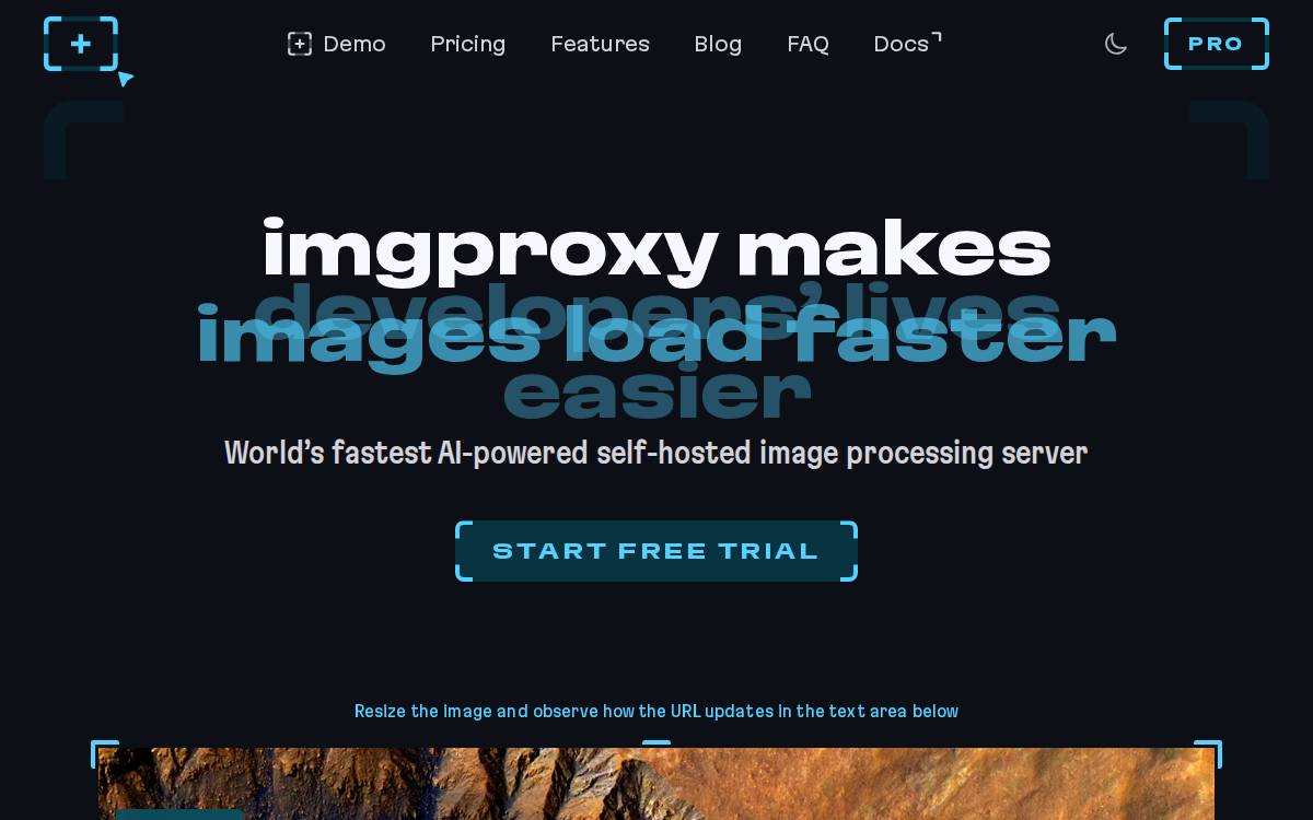 Imgproxy website preview