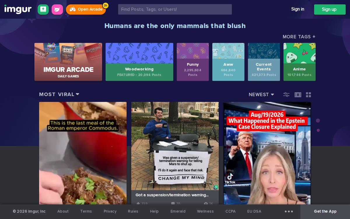 Imgur website preview