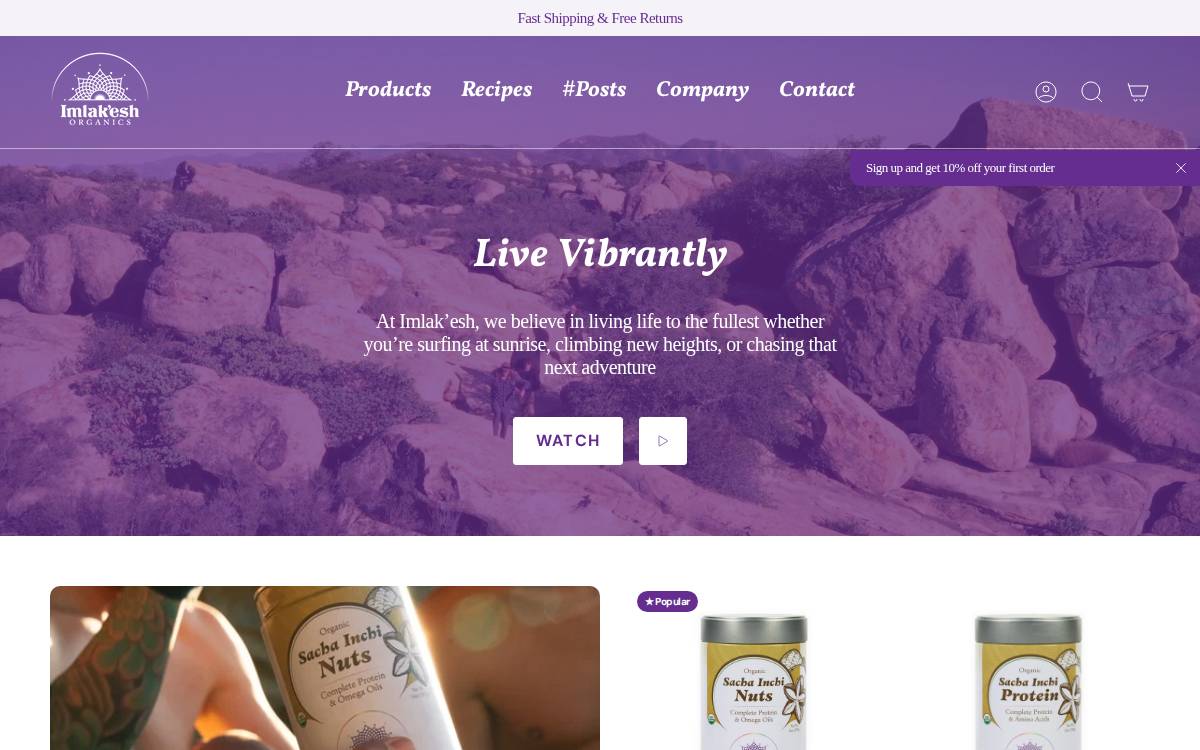 Imlak’esh Organics website preview