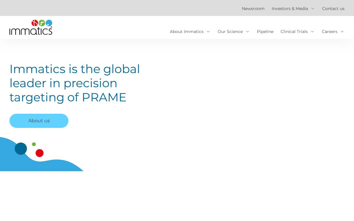 Immatics website preview