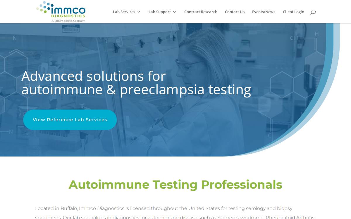 Immco Diagnostics website preview