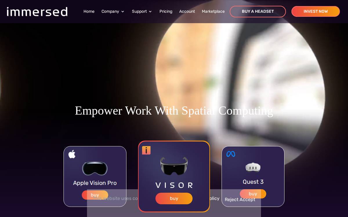 Immersed website preview