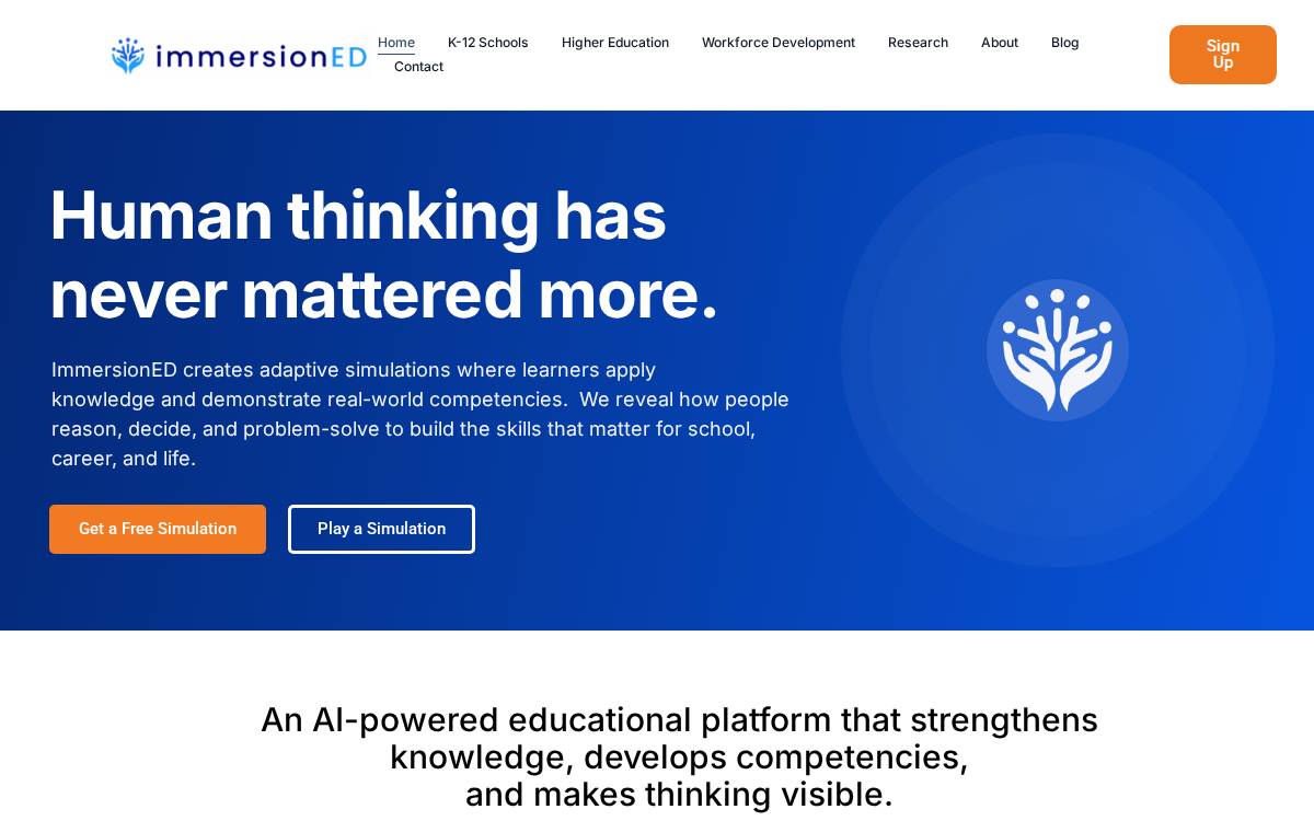 immersionED website preview