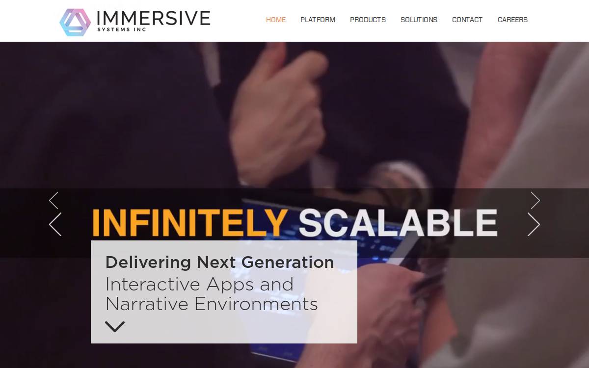 Immersive Systems website preview