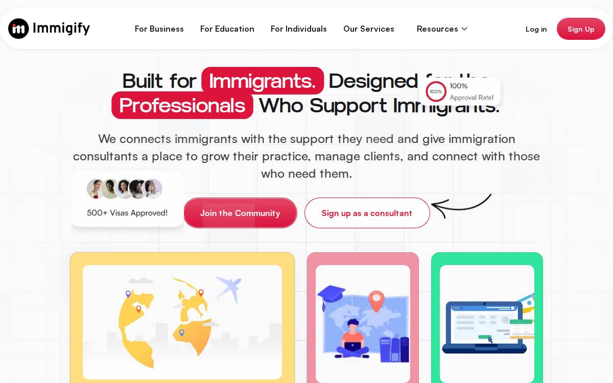 Immigify website preview